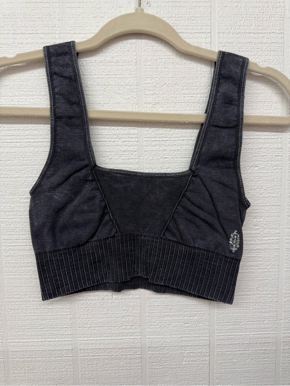 Free People Ribbed Scoop Sports Bralette - Charcoal